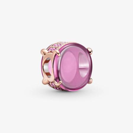 CHARM PANDORA CABOCHON OBALE ROSE 