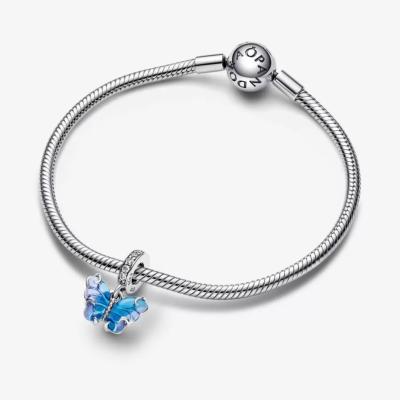 CHARM PANDORA PAPILLON VERRE DE MURANO BLEU 