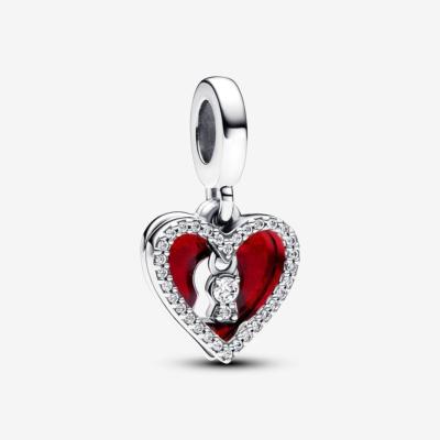 CHARM PANDORA COEUR EMAIL ROUGE DOUBLE 