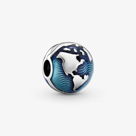 CHARM PANDORA CLIP GLOBE BLEU 