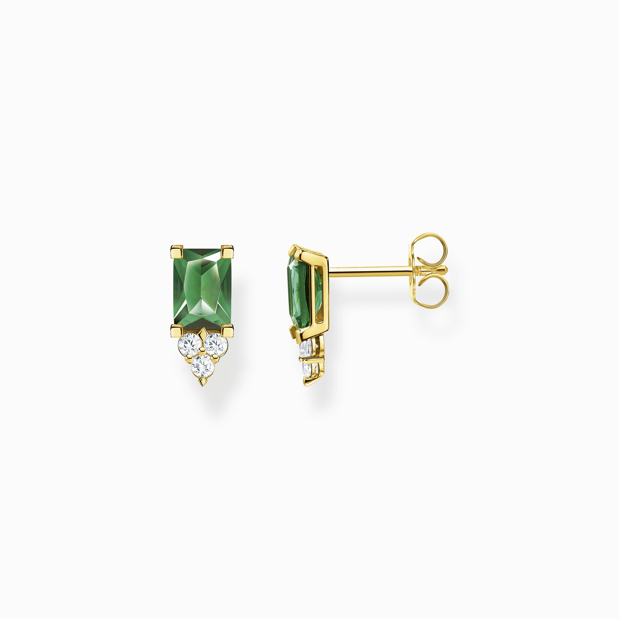 BOUCLES D OREILLES PIERRE VERTE/BLANCHES