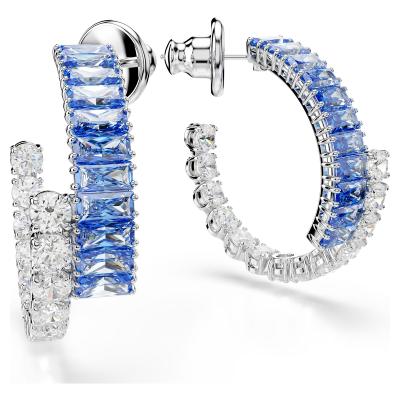 Boucles d oreilles Matrix bleu/blanc