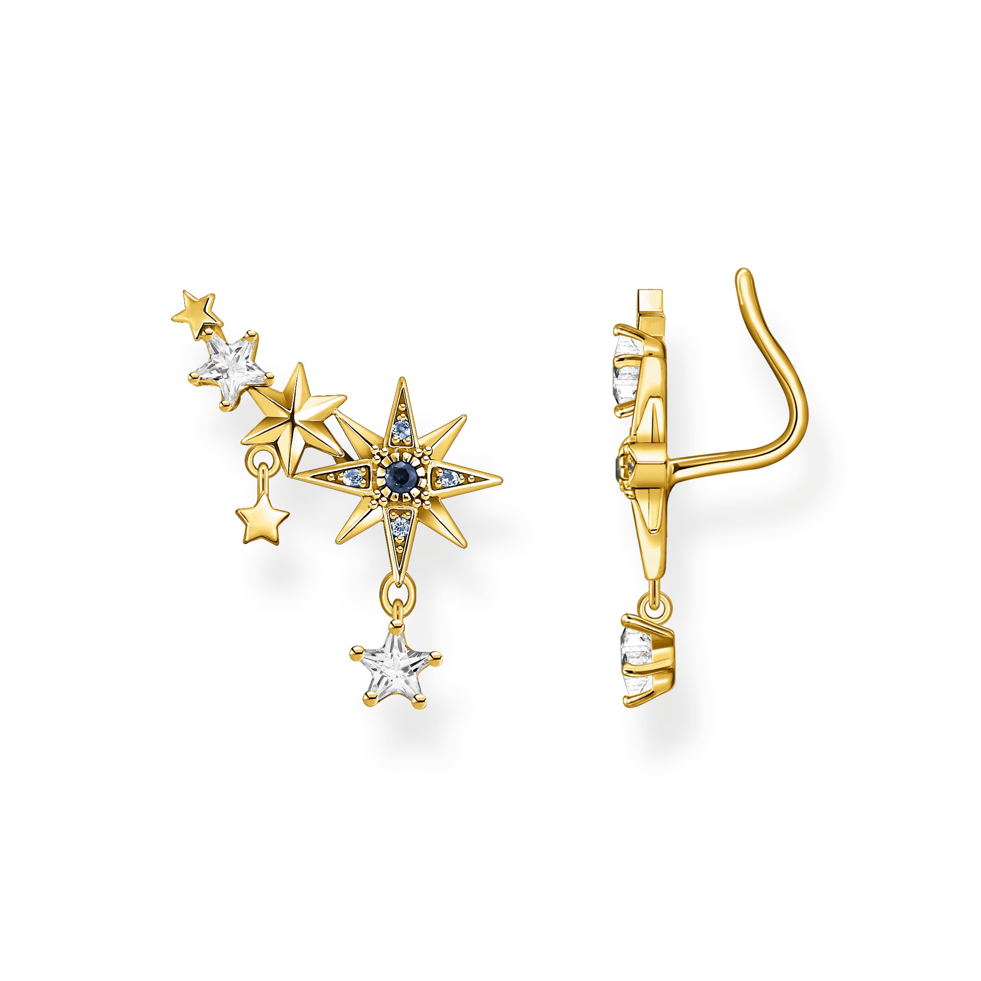 BOUCLES D OREILLES THOMAS SABO GRIMPANTES ROYALTY ETOILE OR 