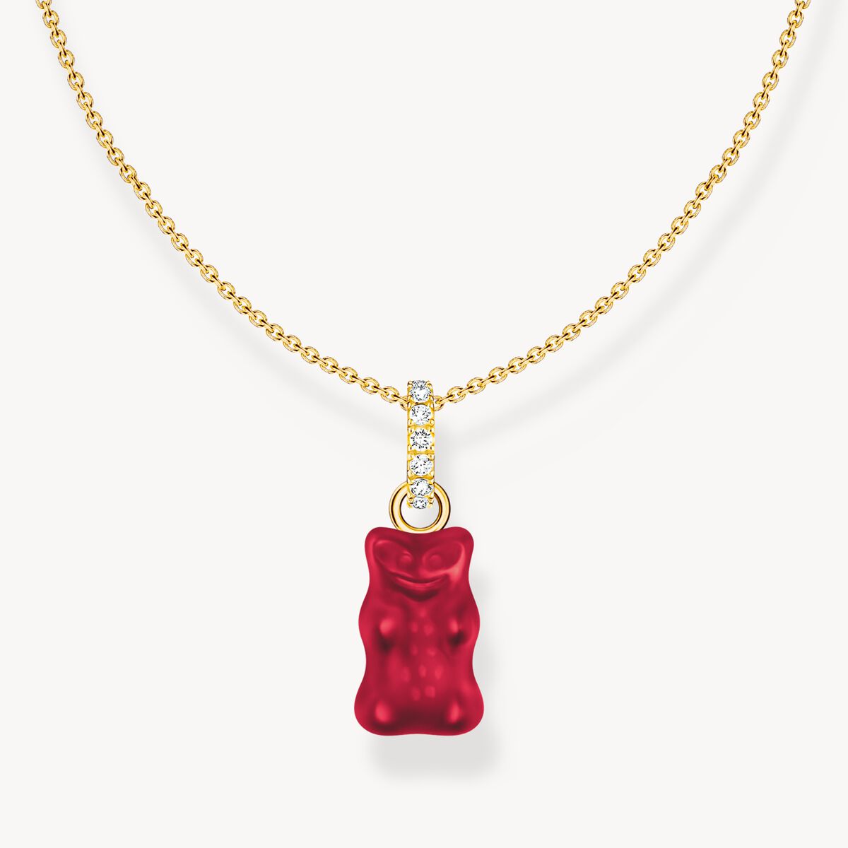 Collier Thomas Sabo Haribo ourson rouge chaine dorée 