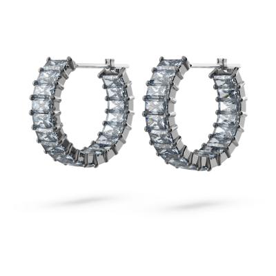 ANNEAUX D OREILLES SWAROVSKI MATRIX RUTHENIUM 