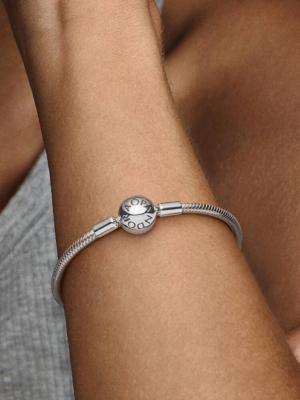 BRACELET CHARM  PANDORA FERMOIR ROND EN ARGENT  