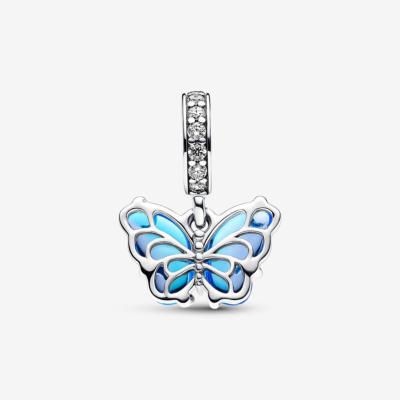 CHARM PANDORA PAPILLON VERRE DE MURANO BLEU 