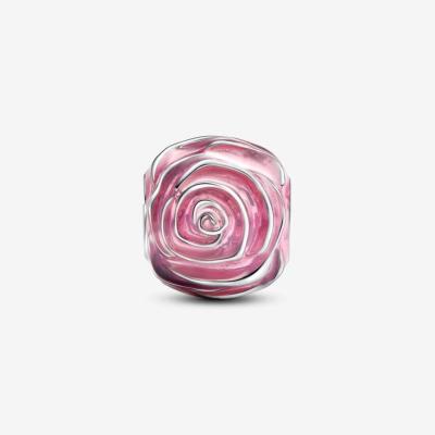 CHARM PANDORA FLEUR RONDE  ROSE 