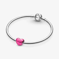 CHARM  PANDORA COEUR  ROSE METALLIQUE