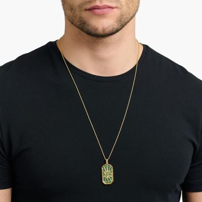 PENDENTIF THOMAS SABO BOUSSOLE MALACHITE VERTE 