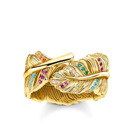 BAGUE THOMAS SABO PLUME OR