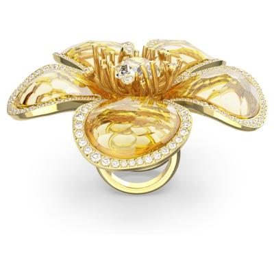 BAGUE FLORERE PLACAGE JAUNE 