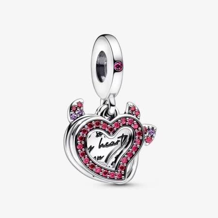 CHARM PANDORA DOUBLE  COEUR DIABOLIQUE 