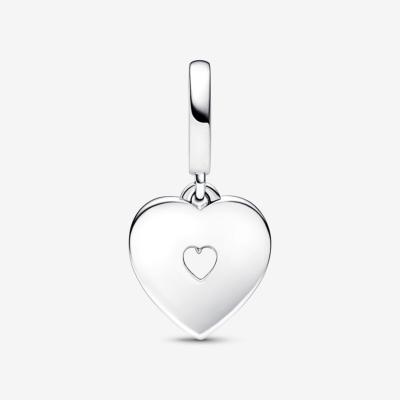 CHARM PANDORA DOUBLE COEUR NACRE 