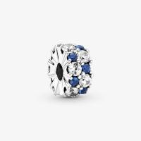CHARM CLIP PANDORA SCINTILLANT BLEU& INCOLORE