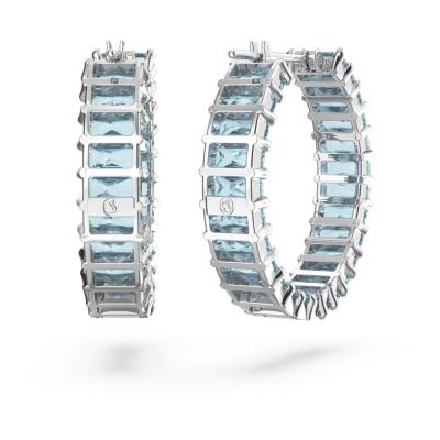 ANNEAUX SWAROVSKI MATRIX TAILLE BAGUETTE BLEU