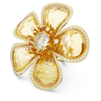BAGUE FLORERE PLACAGE JAUNE 