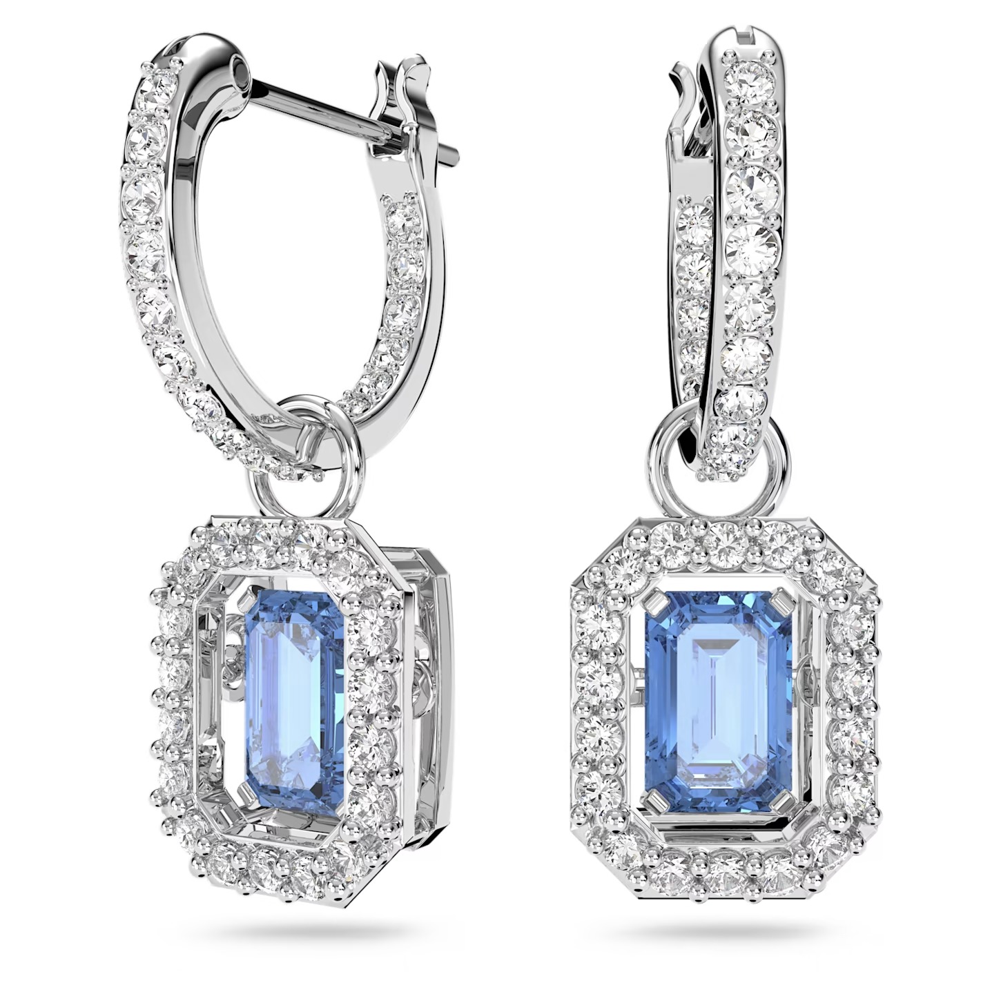 PENDANT D OREILLES SWAROVSKI MILLENIA PIERRE DANSANTE BLEUE