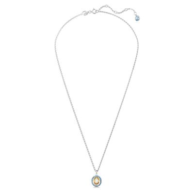 COLLIER SWAROVSKI CHROMA TAILLE OCTOGONALE BLEU/JAUNE