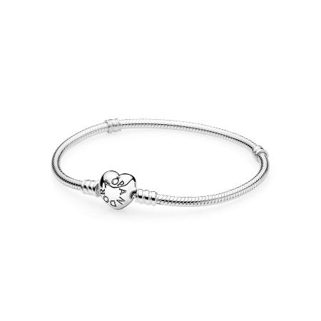 BRACELET PANDORA MOMENT FERMOIR COEUR ARGENT 