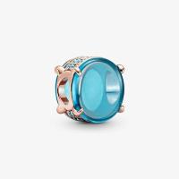 CHARM PANDORA CABOCHON OVALE BLEU