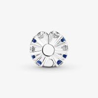 CHARM CLIP PANDORA SCINTILLANT BLEU& INCOLORE