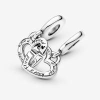 CHARM PANDORA SEPARABLE COEUR DE SOEUR ENTRELACES