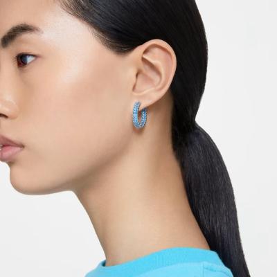 ANNEAUX SWAROVSKI MATRIX TAILLE BAGUETTE BLEU