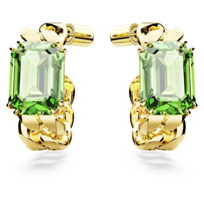 Anneaux Swarovski millénia plaq de ton or/vert 