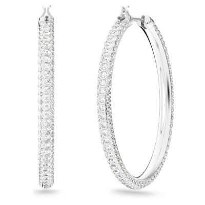 ANNEAUX D OREILLES SWAROVSKI PAVE BLANC