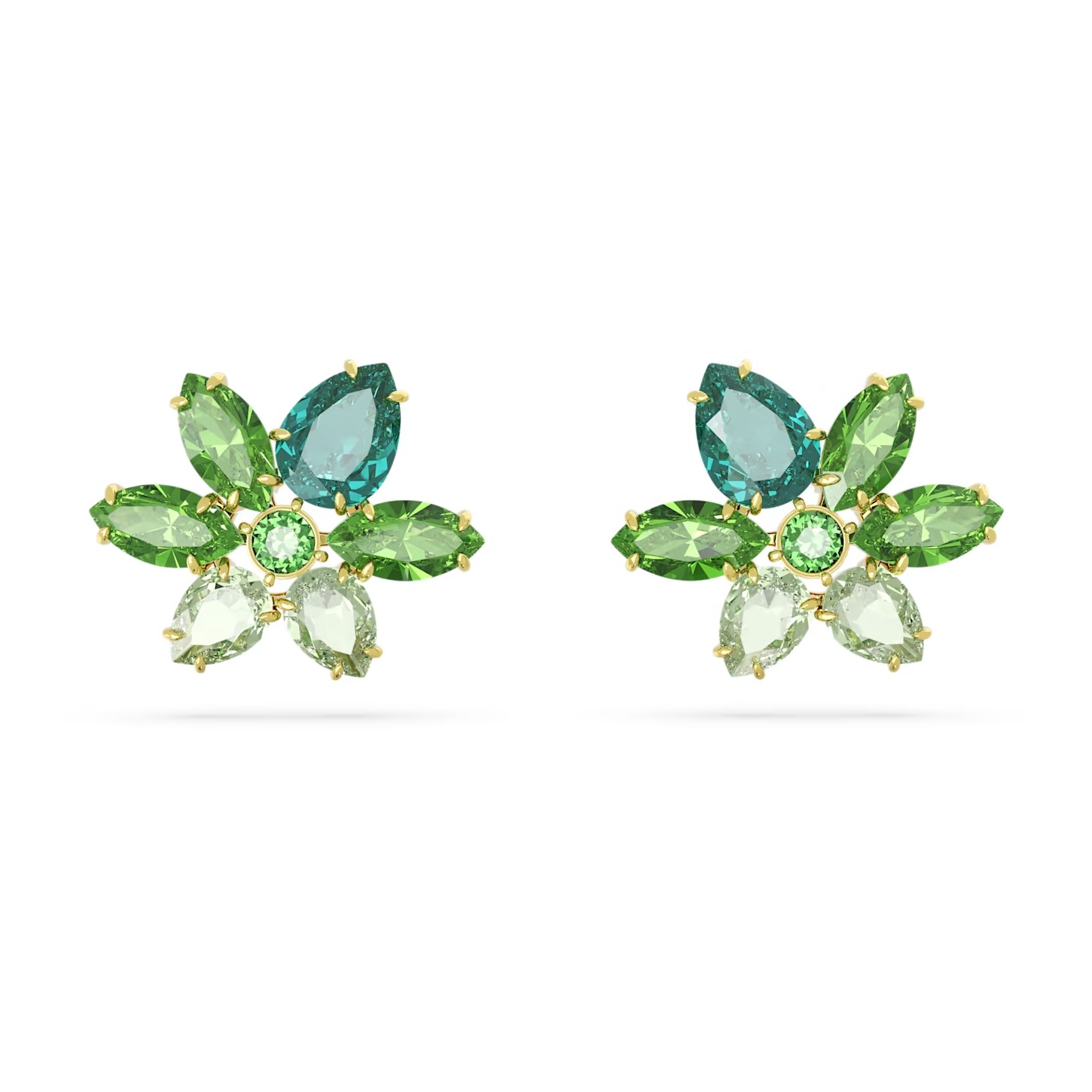 BOUCLES D OREILLES SWAROVSKI GEMA FLEURS VERTES