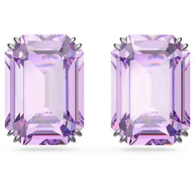 BOUCLES D OREILLES SWAROVSKI MILLENIA OCTOGONE VIOLET