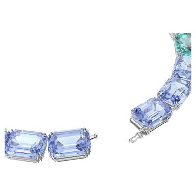 COLLIER SWAROVSKI MILLENIA TAILLE OCTOGONE BLEU 