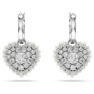 BOUCLES D OREILLES SWAROVSKI COEUR BLANC  