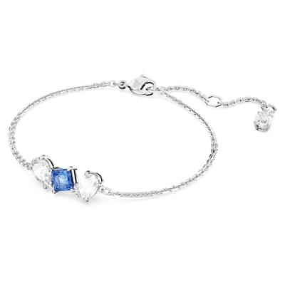 Bracelet swarovski Mesmera tailles variées bleu/blanc 
