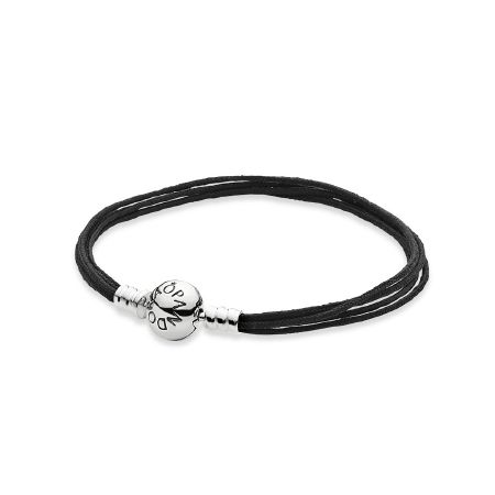 Bracelet multi-cordons noir