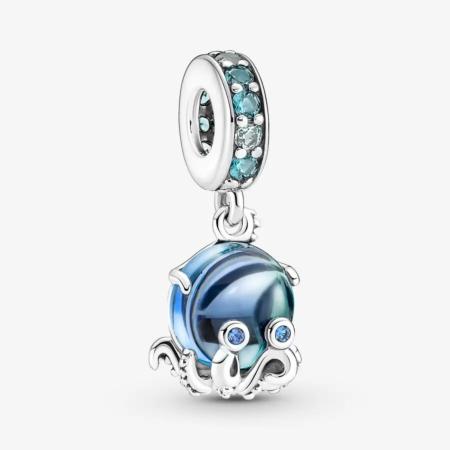 CHARM PANDORA ADORABLE POULPE MURANO BLEU 