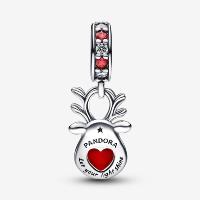 CHARM PANDORA RENNE AU NEZ ROUGE MURANO