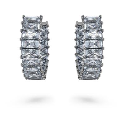 ANNEAUX D OREILLES SWAROVSKI MATRIX RUTHENIUM 