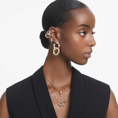 Boucles d'oreilles Swarovski Dextera dorées à l'or fin 18 carat