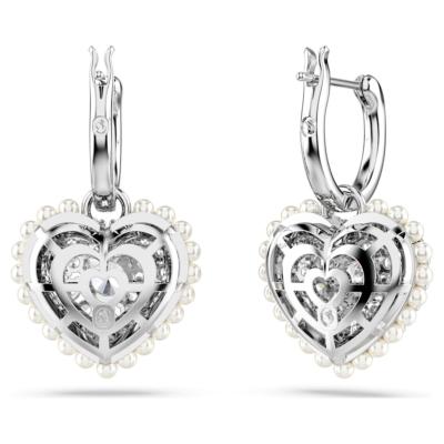 BOUCLES D OREILLES SWAROVSKI COEUR BLANC  