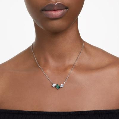 COLLIER SWAROVSKI MESMERA TAILLES VARIEES VERT /BLANC 