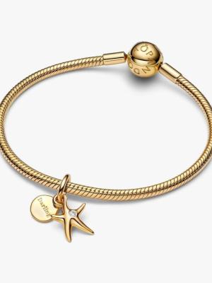 CHARM PANDORA ETOILE DE MER DOREE A L OR FIN 14 CARAT