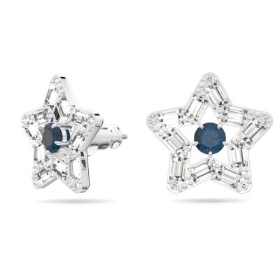 CLOuS D OREILLES SWAROVKI ETOILE COEUR CRISTAL BLEU