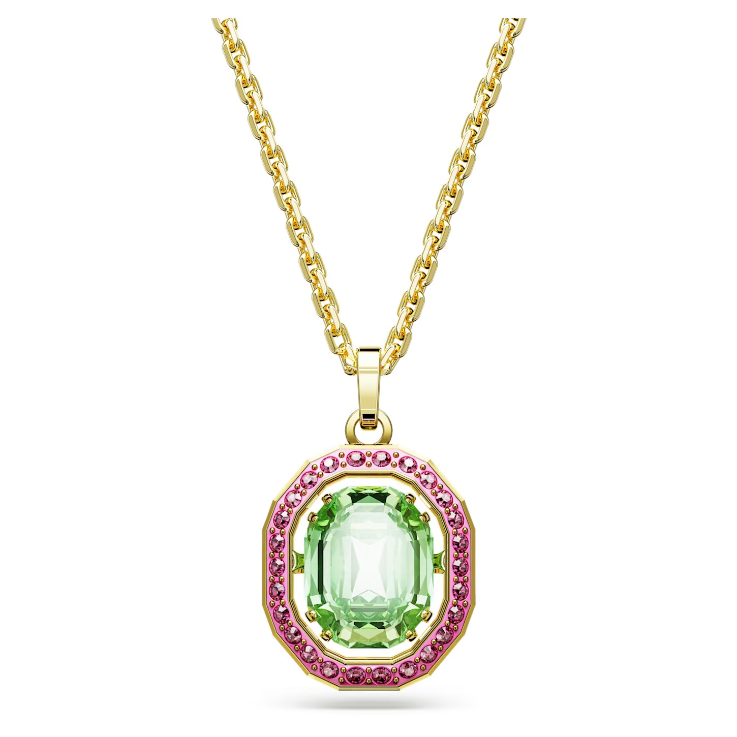 COLLIER SWAROVSKI CHROMA TAILLE OCTOGONALE ROSE/GOS 