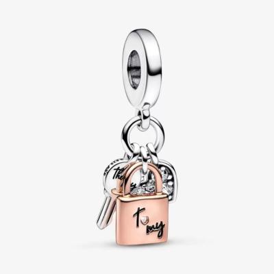 CHARM PANDORA TRIPLE CLE CADENAS COEUR 