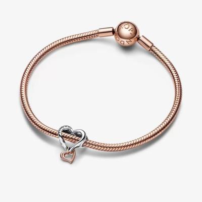 CHARM PANDORA COEUR &#128106; INFINI BICOLORE AJOURE