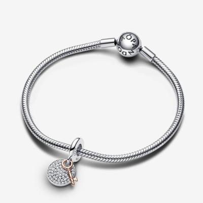 CHARM PANDORA DOUBLE CLE ROSE 