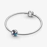 CHARM PANDORA CLIP GLOBE BLEU 