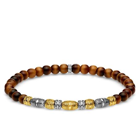 BRACELET THOMAS SABO TALISMAN BICOLORE ŒIL DE TIGRE